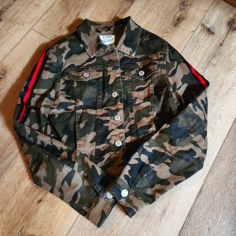Cammo Denim Jacket NWOT